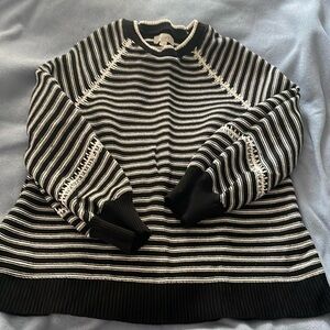 LOFT black and white striped sweater